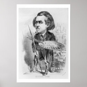 Gustave Dore (1832-83), caricature from 'Le Boulev Poster