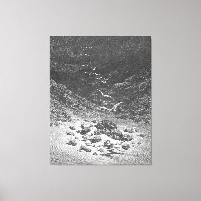 Gustave Doré - Achan wird zu Tode gesteinigt Leinwanddruck (Vorderseite)