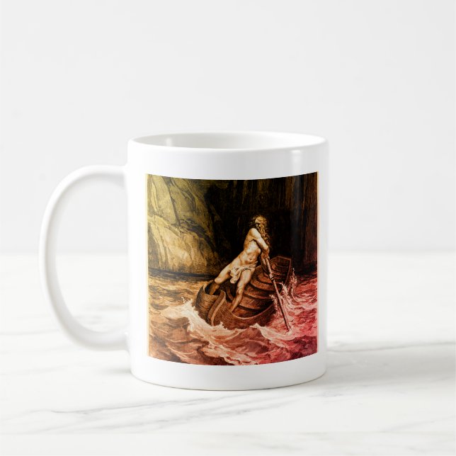 Gustave Doré - Caron Rowing/Dante's Inferno Kaffeetasse (Links)