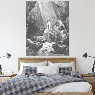 Gustave Doré - Daniel in der Löwengrube Leinwanddruck