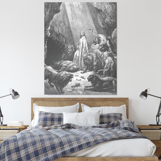 Gustave Doré - Daniel in der Löwengrube Leinwanddruck (Insitu (Schlafzimmer))