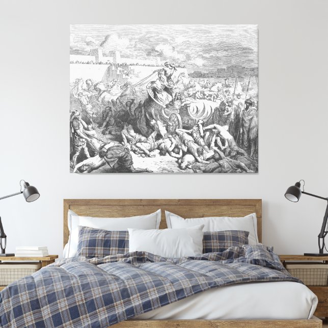 Gustave Doré - David greift die Ammoniter an Leinwanddruck (Insitu (Schlafzimmer))