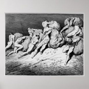 Gustave Dore, der Dante Inferno-Illustration Poster