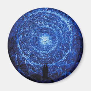Gustave Dore der weiße Rosen-(blaue) Magnet