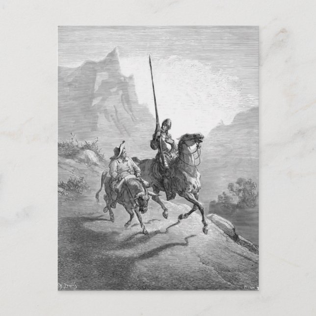 Gustave Dore: Don Quixote und Sancho machen Postkarte (Vorderseite)