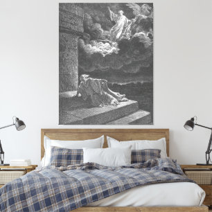 Gustave Doré - Elija fährt in den Himmel auf einem Leinwanddruck