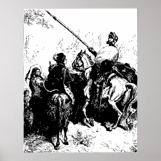 Gustave Dore Graving Don Quixote Illustration Poster (Vorne)