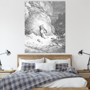 Gustave Doré - Hagar und Ismael in der Wüste Leinwanddruck