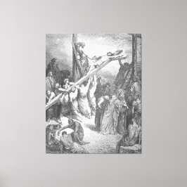 Gustave Doré - Luke 23B The Cross is Lifted Up Leinwanddruck