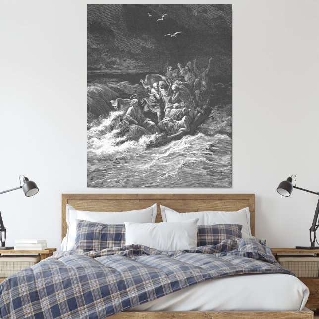 Gustave Doré - Mark 4 Jesus Calms the Storm at Sea Leinwanddruck (Insitu (Schlafzimmer))