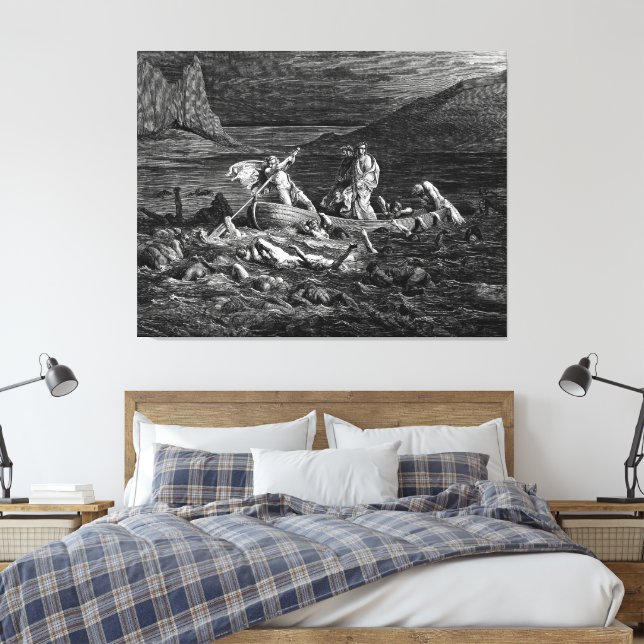 Gustave Doré - Phlegyas Ferries Dante And Virgil  Leinwanddruck (Insitu (Schlafzimmer))