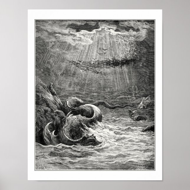 Gustave Dore: Reptilien mit Laichen reichlich Poster (Vorne)