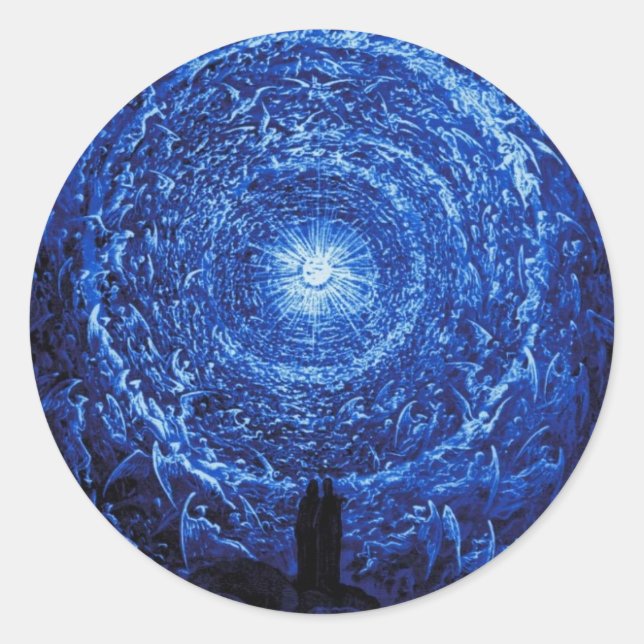 Gustave Dore The White Rose (blau) Stickers (Vorderseite)