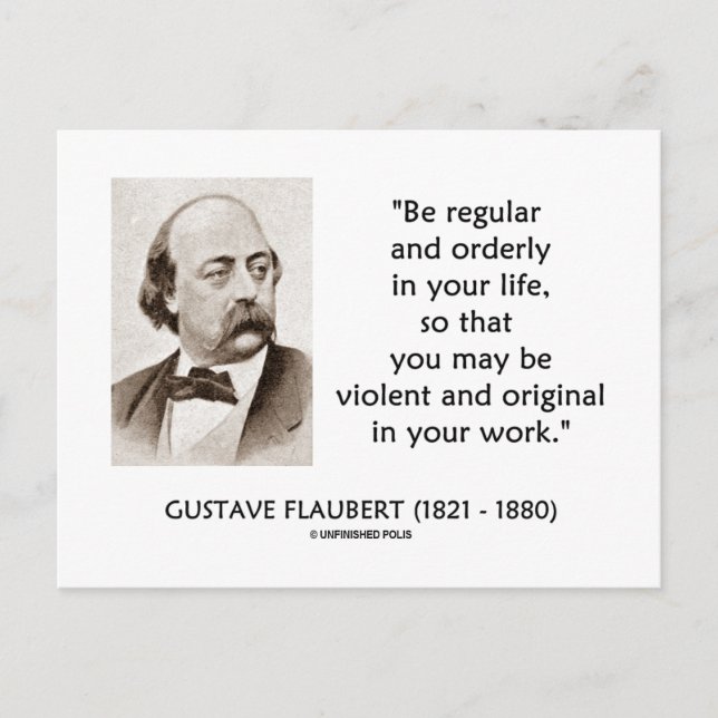 Gustave Flaubert gewalttätiges Original in Ihrer A Postkarte (Vorderseite)