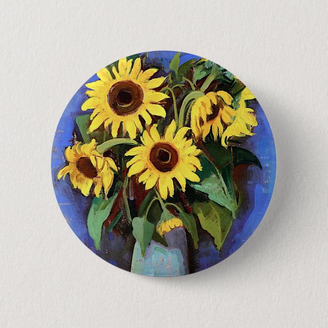Gustave Loiseau Sonnenblumen Schöne Bilder Sunfl Button (Vorderseite)