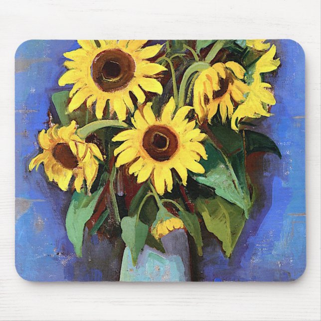 Gustave Loiseau Sonnenblumen Schöne Bilder Sunfl Mousepad (Vorne)