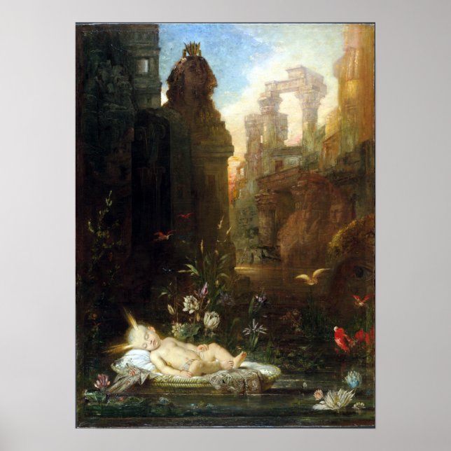 Gustave Moreau Der Säugling Moses Poster (Vorne)