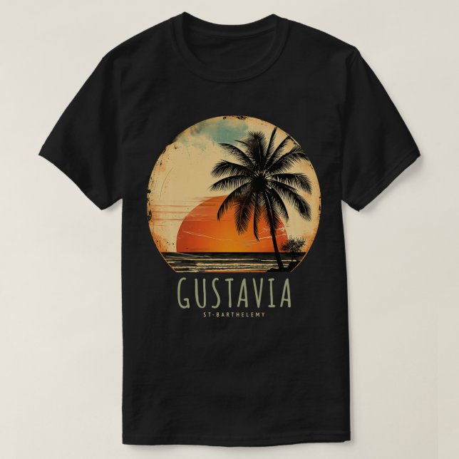 Gustavia St Barthelemy St Barts Beach Palm Trees i T-Shirt (Design vorne)
