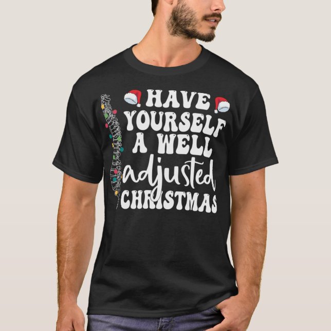 Gut angepasstes Weihnachts Chiropraktikum Santa Ch T-Shirt (Vorderseite)