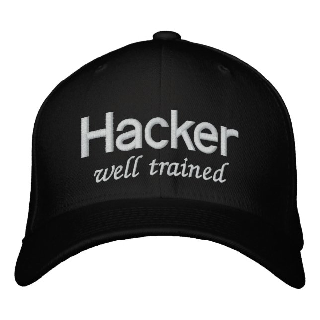 Gut ausgebildete Black Hat Hacker Bestickte Kappe (Vorderseite)