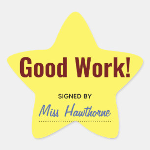 Gut ausgebildete Schüler in der Schule Stern-Aufkleber