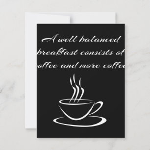 Gut ausgeglichenes Kaffeefrühstück Coffeine Lover Einladung