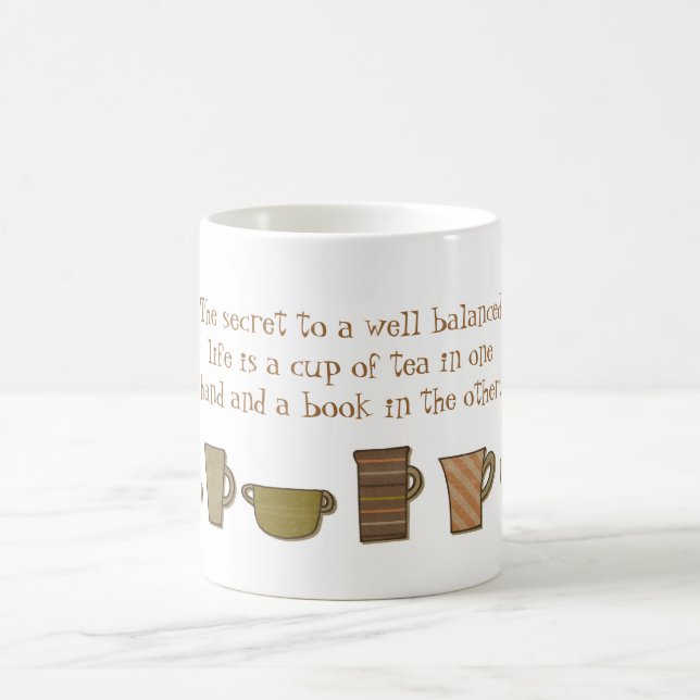 Gut ausgewogene Leben-Tasse Tee Buch-Tasse Kaffeetasse (Mittel)