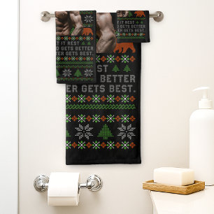 Gut Besser Am Besten Hässliche Weihnachts-Fotos an Badhandtuch Set