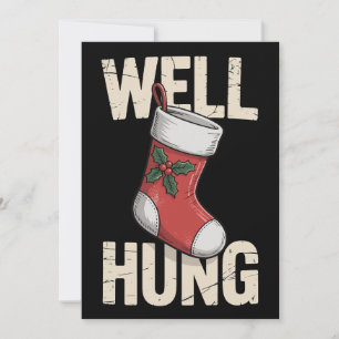 Gut Bestückter Schmutziger Weihnachtsstrumpf Feier Feiertagskarte