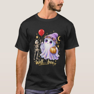 Gut Boo Süßer Geist-Skelett-Halloween-T-Shirt T-Shirt