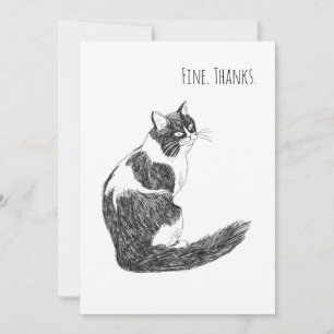 Gut. Danke. Lustige Katzen-Minimalist-Dankeskarten Dankeskarte