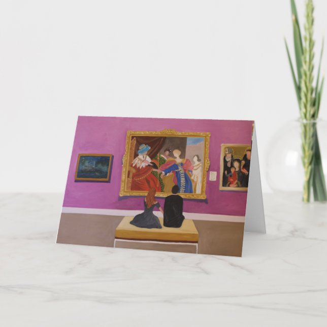 Gut gekleidete Museumsbesucher Karte (Vorderseite)