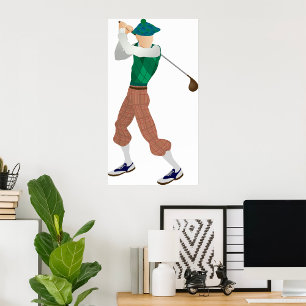 Gut gekleideter Golfer Poster