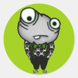 Gut gekleidetes Monster Runder Aufkleber