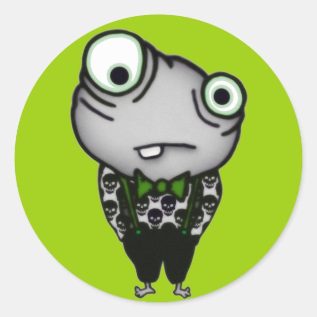Gut gekleidetes Monster Runder Aufkleber (Vorderseite)
