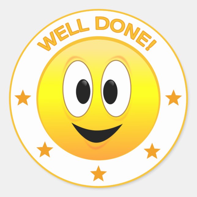 Gut gemacht, glückliche Gesichtserkennung Runder Aufkleber (Vorderseite)