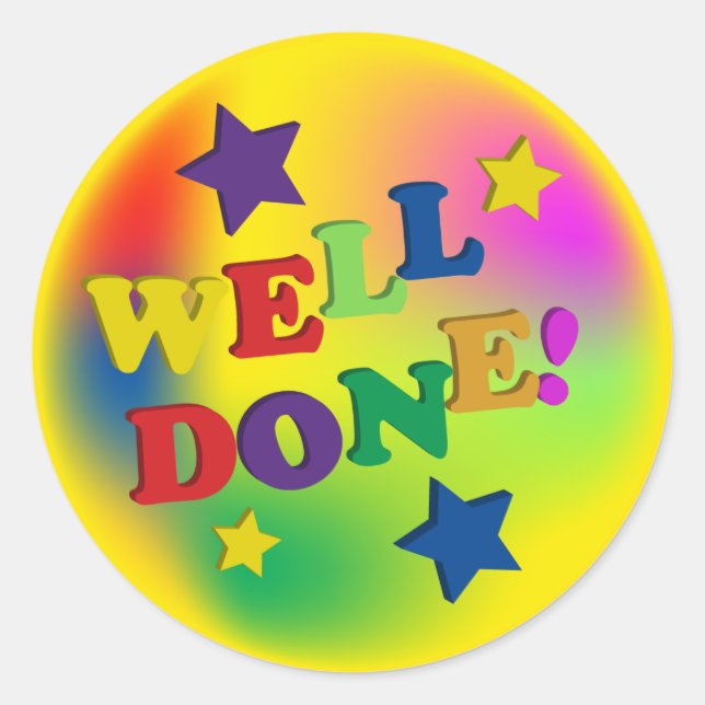 Gut gemacht! runder aufkleber (Vorderseite)