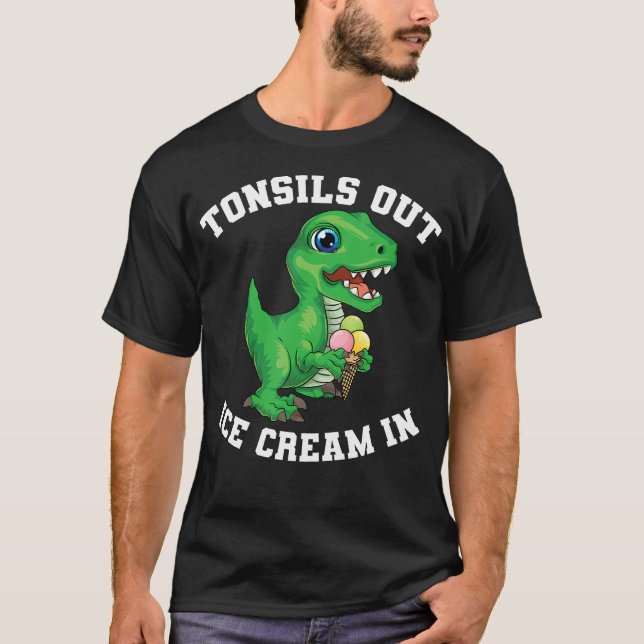 Gut Geschenke Kinder Tonsils Dinosaur Tonsillectom T-Shirt (Vorderseite)