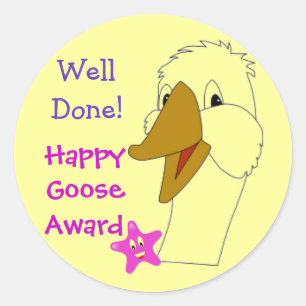 GUT GETAN Happy Goose Kids Zuhause oder School Awa Runder Aufkleber
