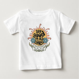 Gut in allen Dingen finden Hippie Graphic Baby T-shirt