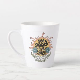 Gut in allen Dingen finden Hippie Graphic Milchtasse