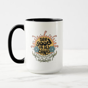 Gut in allen Dingen finden Hippie Graphic Tasse