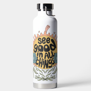 Gut in allen Dingen finden Hippie Graphic Trinkflasche