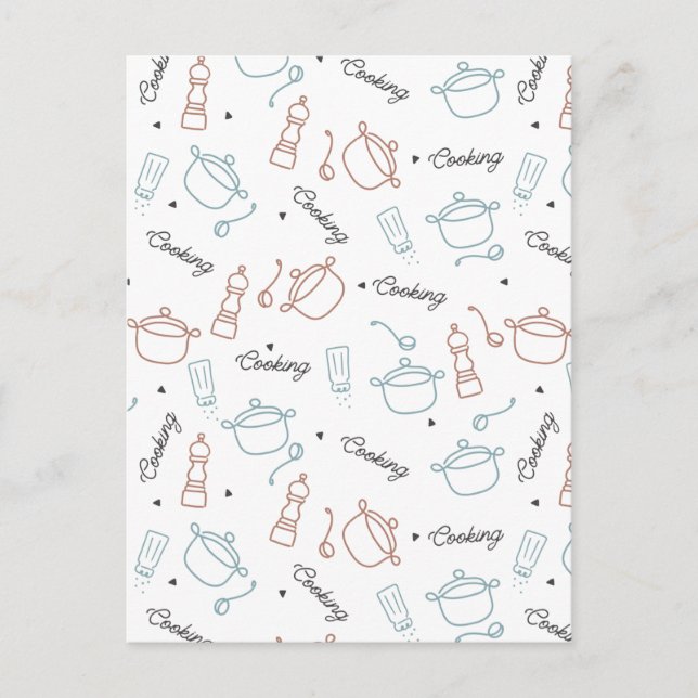 Gut kochen mit Liebe Postkarte (Vorderseite)