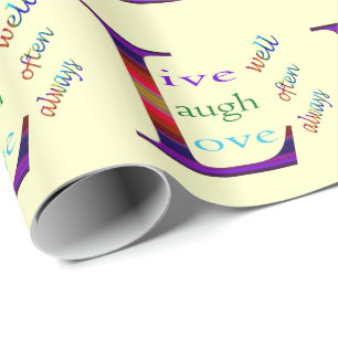 Gut, lebt Lachen häufig, Liebe immer durch STaylor Geschenkpapier