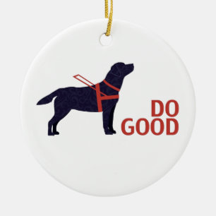 Gut machen - Service-Hund - Schwarzes Labor Keramik Ornament