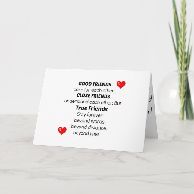 *GUT* *NAH* UND *BEST FREUNDLICHER FREUNDTAG* KARTE (Vorderseite)