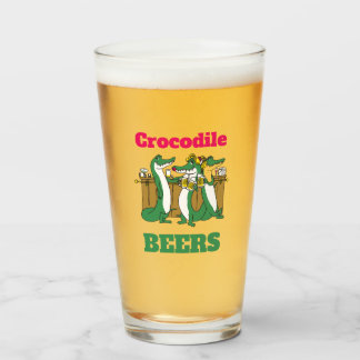 GUT! Pint Glass Crocodile BEERS 16oz Glas