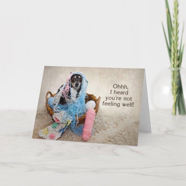 GUT - SPASS - HUND IN GARN GEHÖRT KARTE (Vorderseite)