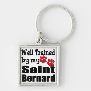 Gut trainiert von meinem Saint Bernhard Schlüssela Schlüsselanhänger